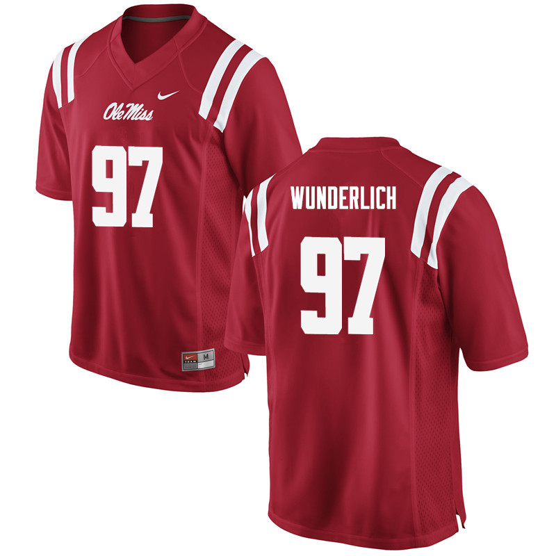 Men Ole Miss Rebels #97 Gary Wunderlich College Football Jerseys-Red